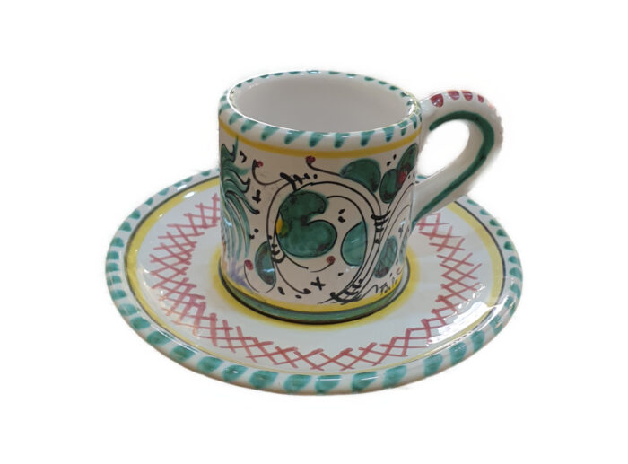 Tazza Espresso con Piattino Gallo Orvietano Deruta - immagine 2