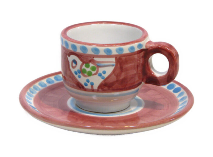 Tazza Espresso con Piattino Uccellino  Vietri