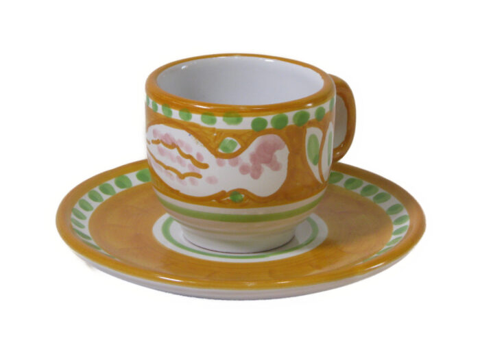 Tazza Espresso con Piattino Polpo Vietri