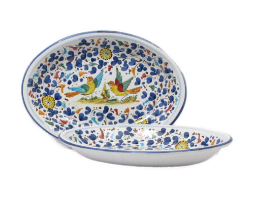 Ovale Fondo cm.32 Arabesco Blu Deruta
